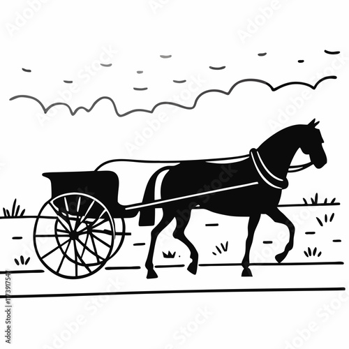horse with carriage