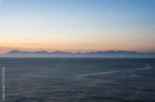 Sunset over the sea in Cape Flattery photo