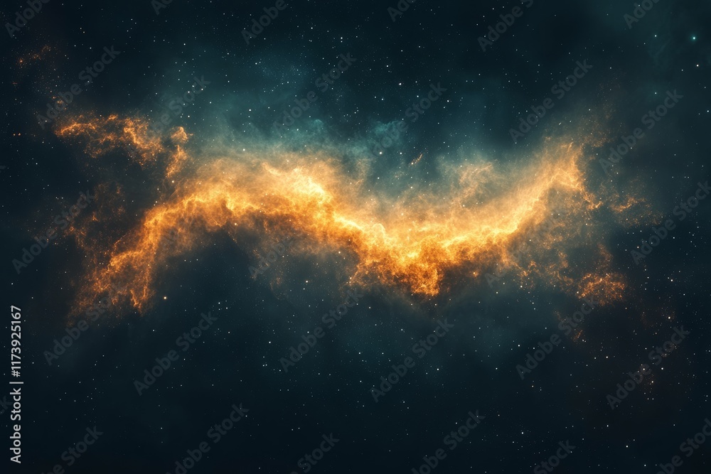 Fototapeta premium Stunning cosmic cloud illuminated by gases and starlight in the vast expanse of space