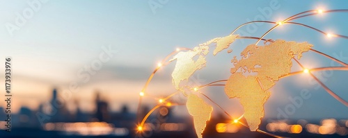 Entrepreneur advising on cross-border logistics in a high-tech environment, Global Logistics, Connecting the world