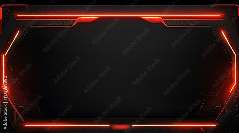 Abstract Red Neon Frame Dark Background Design Abstract Red Neon Frame Dark Background Design