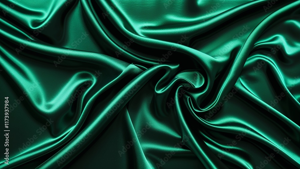 Obraz premium Phoenix 10 Black and Green Silk Satin Background with Luxurious Smooth Texture for Elegant, Sophisticated Aesthetic in Art, Design, and Creative Projects