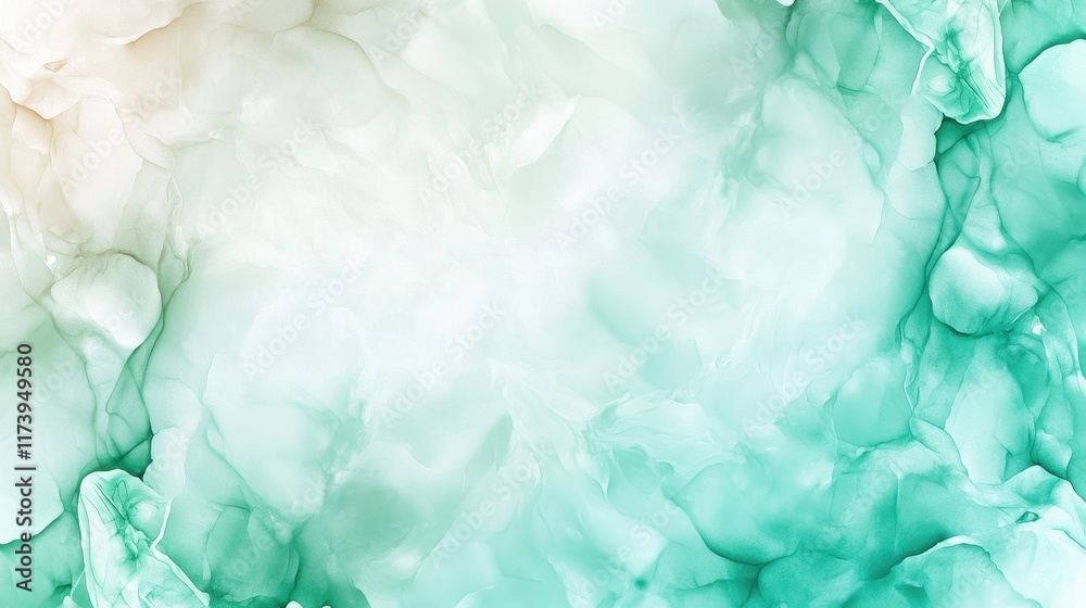 Fototapeta premium Subtle Mint Frosted Watercolor Wallpaper Background for Design
