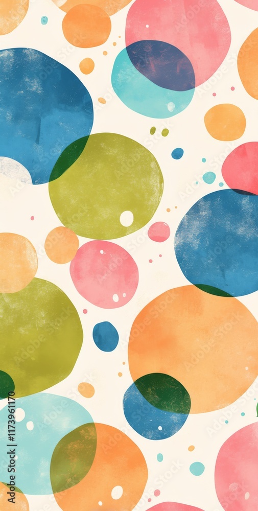 Elegant pattern with polka dots in muted pastel colors like green, blue, and pink on a white background Elegant pattern with polka dots in muted pastel colors like green, blue, and pink on a white background