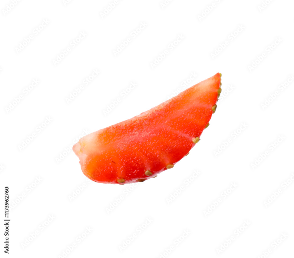 Piece of ripe strawberry isolated on white Piece of ripe strawberry isolated on white