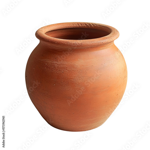 traditional pottery clay pot isolated on white background