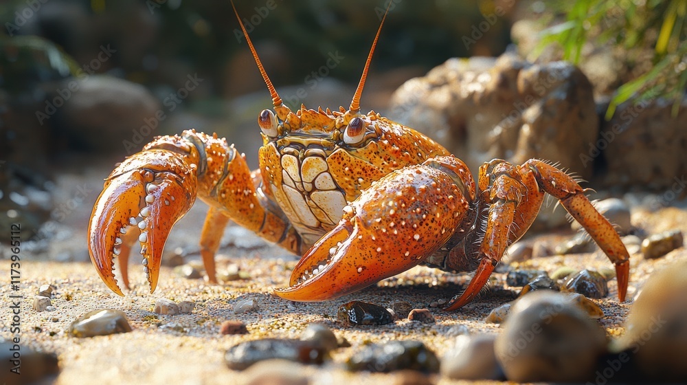 Majestic Coastal Crab in its Natural Habitat Majestic Coastal Crab in its Natural Habitat