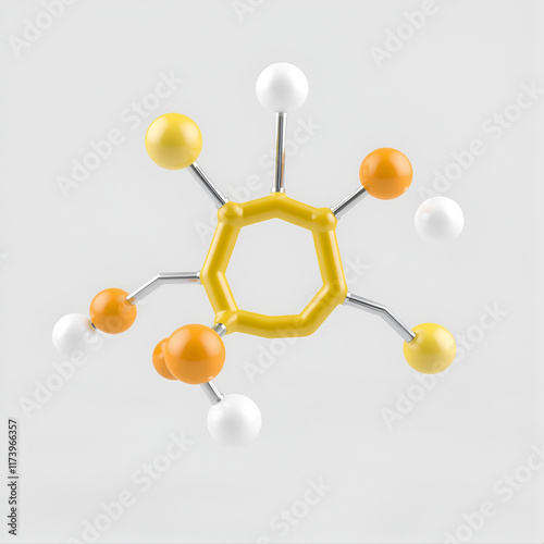 Octafluoropropane perfluorocarbon molecule. 3D rendering. photo