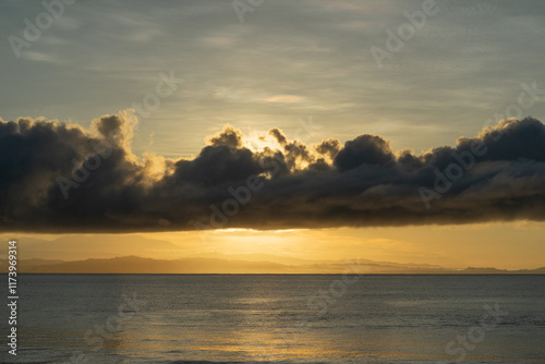 high contrast clouds at sunrise