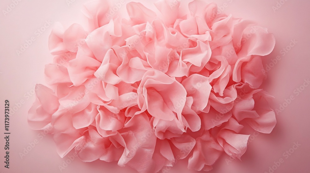 Soft pink fabric folds, textured background. Soft pink fabric folds, textured background.