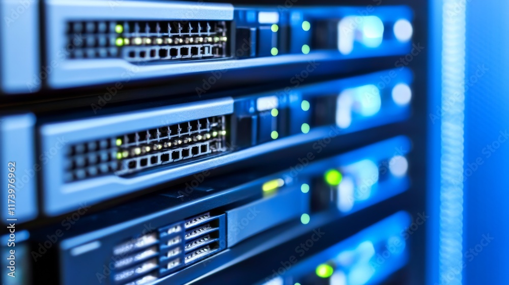 Naklejka premium High-Tech Server Access and Monitoring Environment