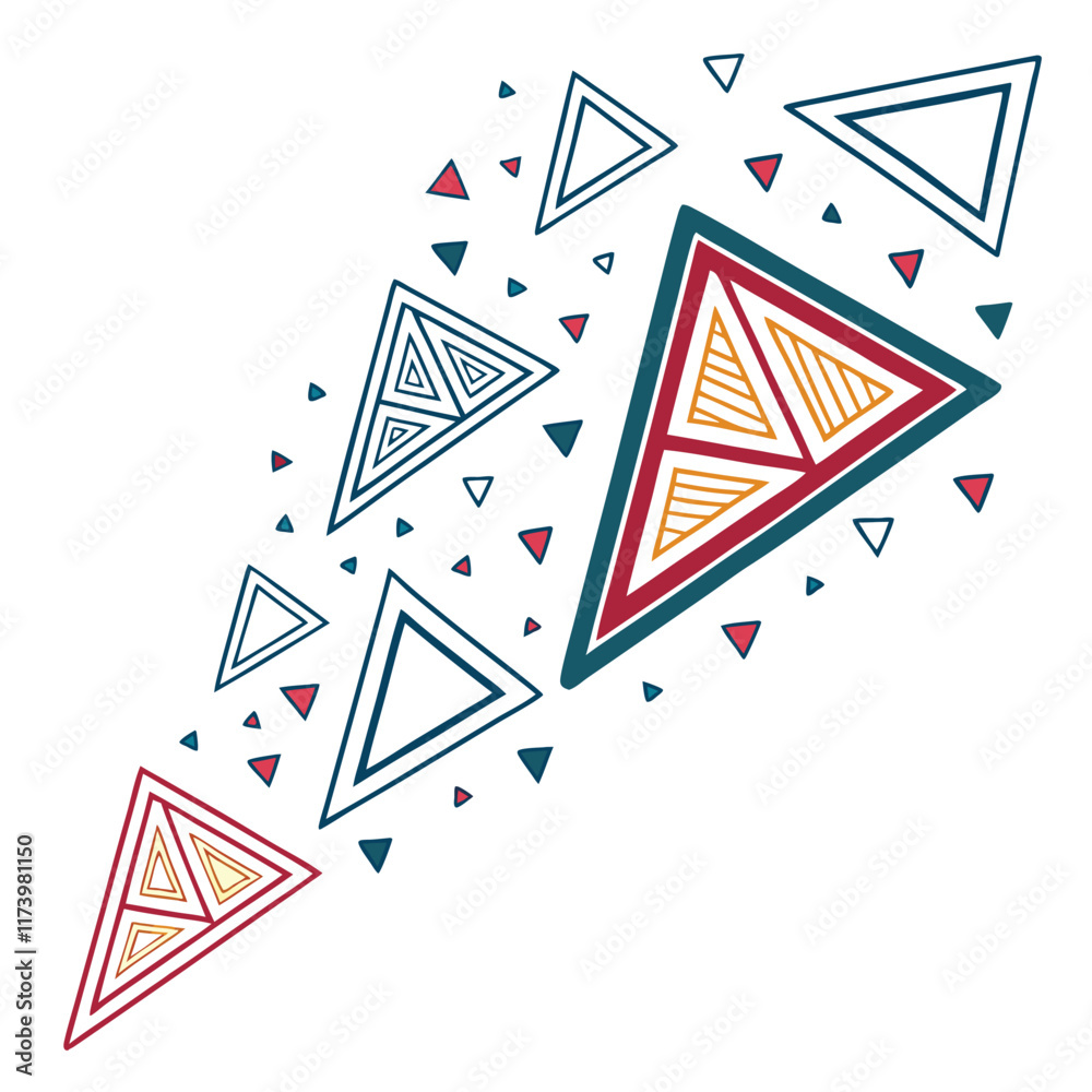 Obraz premium Random scatter of colorful triangles