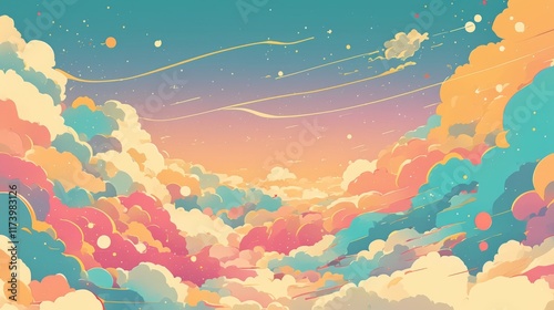 Colorful vector graphic background perfect for decoration, featuring vibrant hues and abstract design elements
