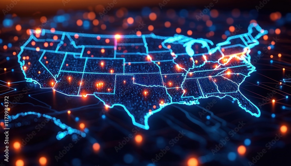 Cybersecurity Map of the United States with Encrypted Data Protection and National Integrity Shield Cybersecurity Map of the United States with Encrypted Data Protection and National Integrity Shield