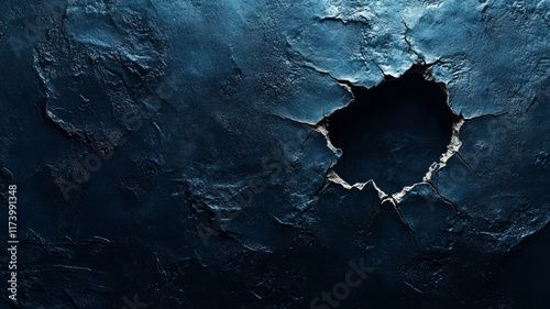Wallpaper Mural Dark cracked surface with central hole in texture. Torontodigital.ca