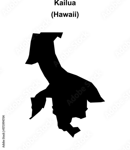 Kailua (Hawaii) blank outline map