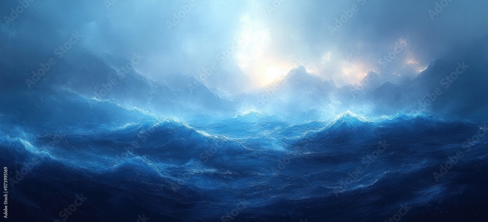Abstract Blue Gradient Background with Soft Lighting and Noise Texture for Design Abstract Blue Gradient Background with Soft Lighting and Noise Texture for Design