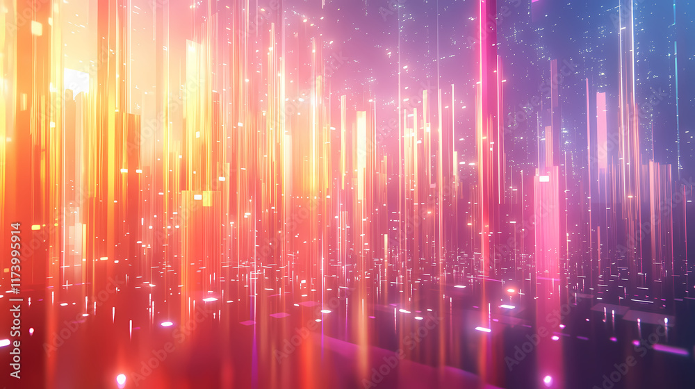 Wide electronic high tech circuit background. Candescent. Illustration
