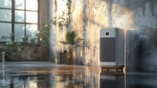Air Purifier in Industrial Setting Controlling Moisture and Humidity Preventing Mold and Damage