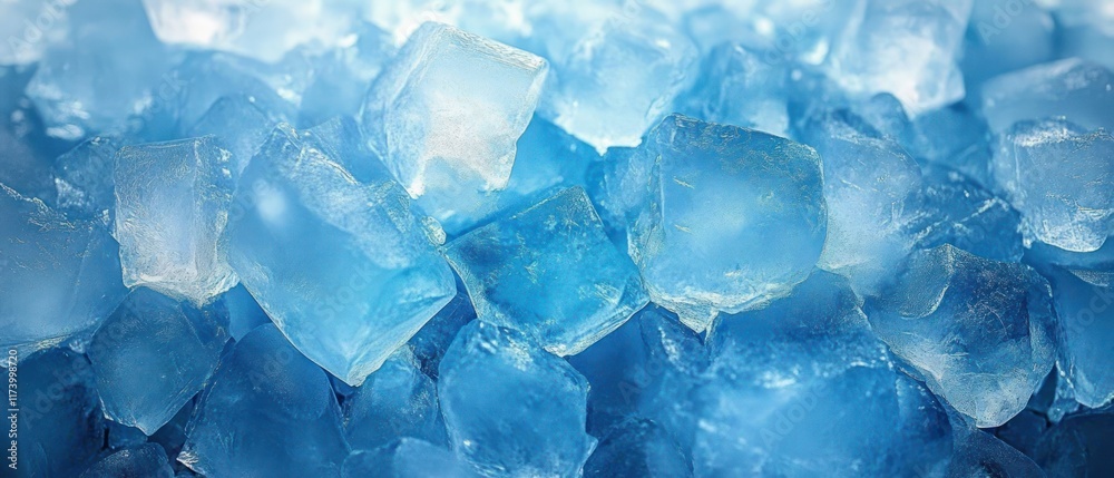 Hyper-Realistic Shattered Ice Texture Background with Blue Hues and Abstract Patterns for Print and Digital Use