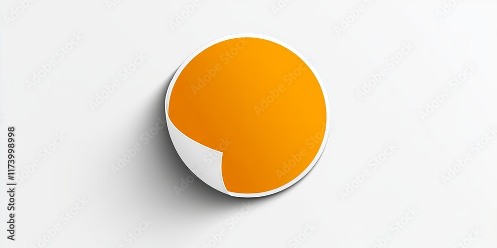 Round sticker mockup featuring peeloff paper with shadows isolated on a white background in vector style Round sticker mockup featuring peeloff paper with shadows isolated on a white background in vector style