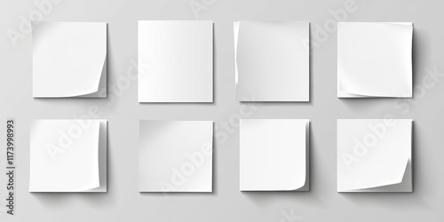 Wallpaper Mural White square glued sticker mockups with wrinkled and crumpled effects Blank templates for adhesive paper or plastic label tags in a 3D realistic design Torontodigital.ca