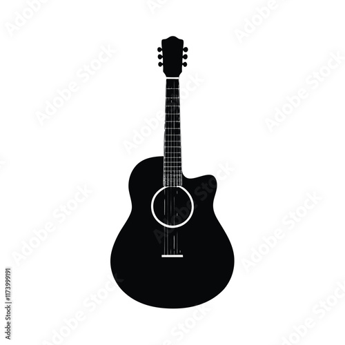 acoustic guitar isolated on white