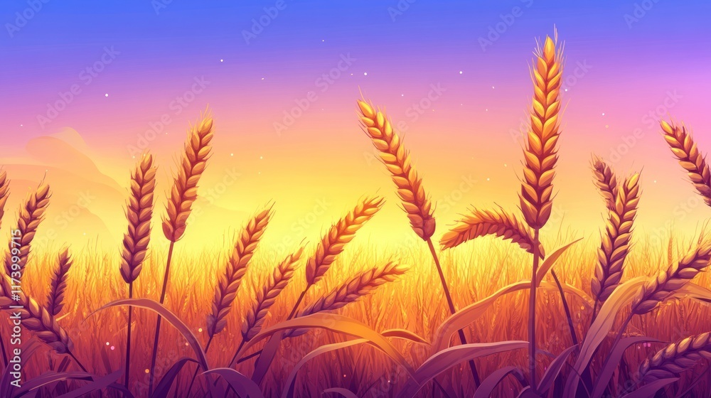 Golden wheat field at sunset. Golden wheat field at sunset.