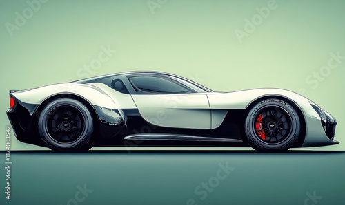 Sleek High-Contrast Sports Car Silhouette Vector Illustration