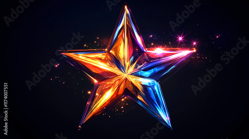 Wallpaper Mural Bright shining star on a black background. Candescent. Illustration Torontodigital.ca