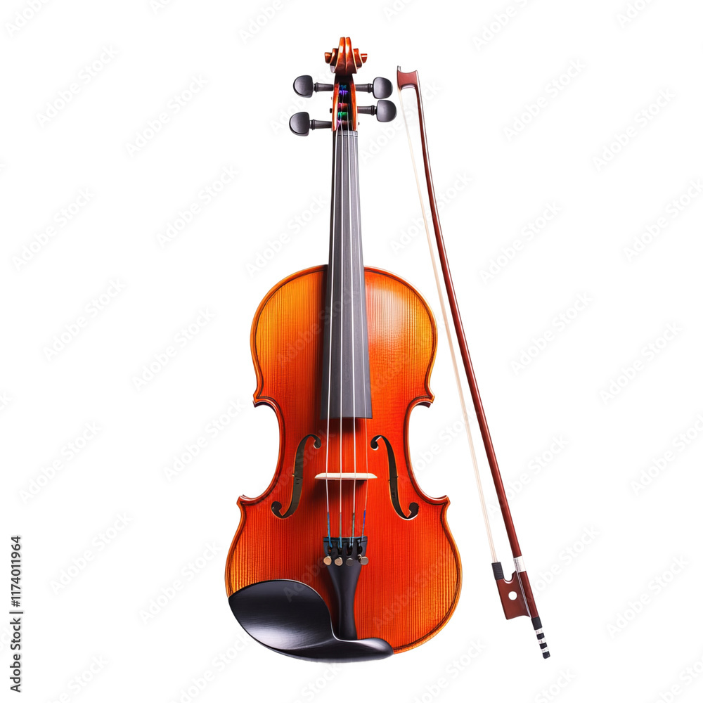 Fototapeta premium violin and bow isolated in studio background