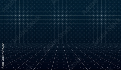 Minimalist HUD grid with intersecting lines in perspective. Clean modern abstract design. Futuristic backdrop ideal for product display. EPS illustration highlighting technology and sleek visuals