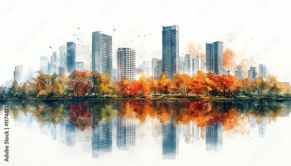 Obraz premium Sustainable Urban Green Development Eco-Friendly Architecture Modern Urban Landscape