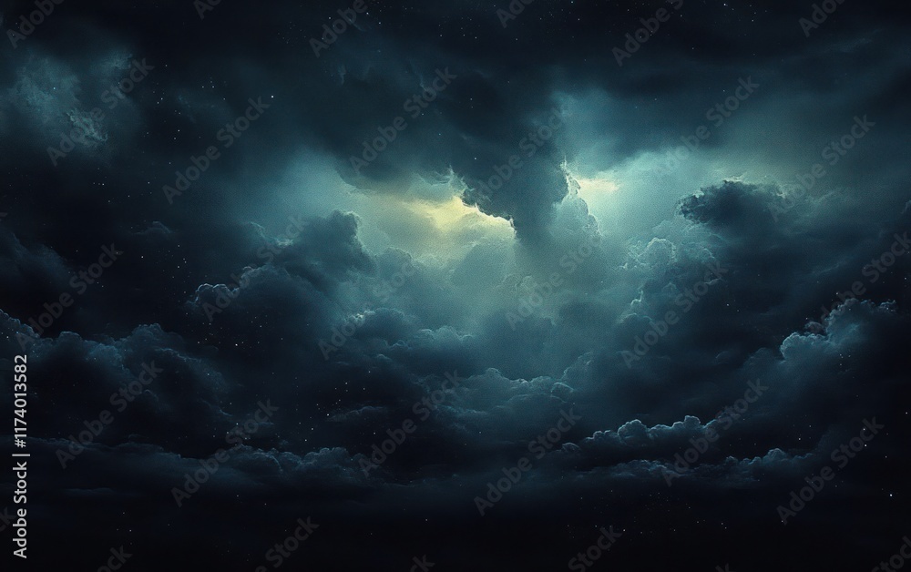 Obraz premium Stormy Sky with Dramatic Clouds and Soft Light in Impressionist Style