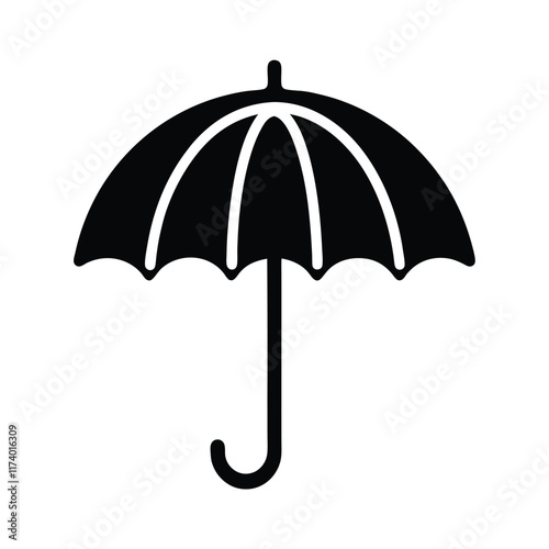 black umbrella isolated on white