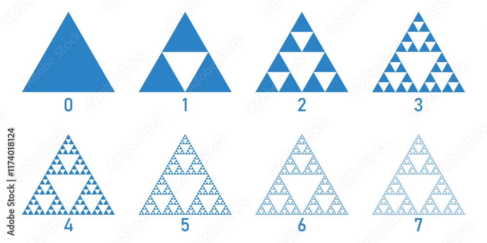 Sierpinski triangle evolution in mathematics. Sierpinski triangle evolution in mathematics.