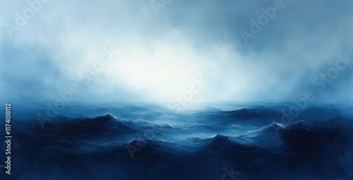 Abstract Gradient Blue to Azure Blurred Background with Gentle Light for Web Design and Banners