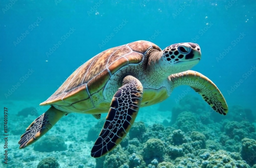 Fototapeta premium Sea ​​turtle underwater