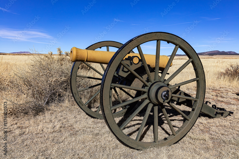 Old cannon in the high plains landscape of Fort Union
National Monument New Mexico, USA. Old cannon in the high plains landscape of Fort Union
National Monument New Mexico, USA.