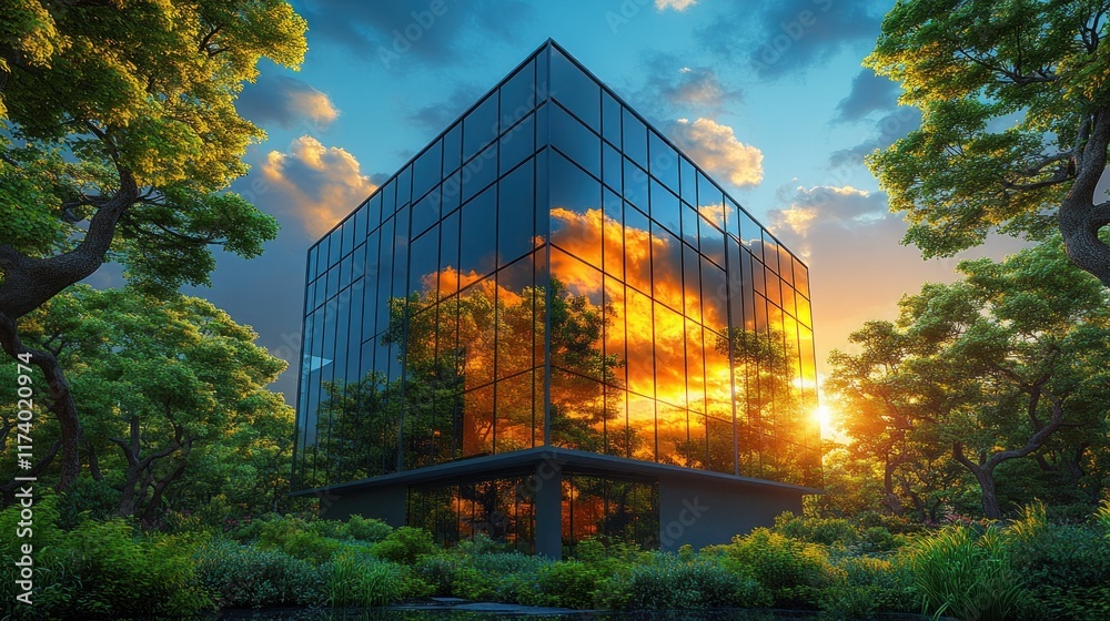 Obraz premium Sustainable Corporate Architecture Reflecting Environmental Responsibility and Governance Principles