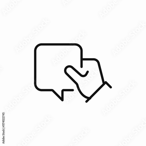 speech bubble hand hold icon sign vector