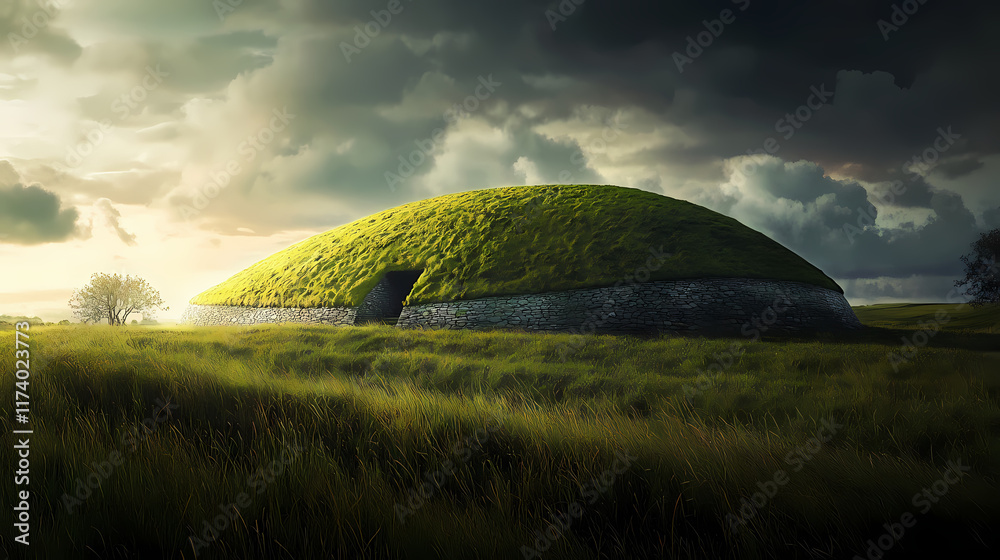 Photo & Art Print The ancient newgrange passage tomb, illuminated under ...