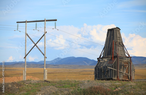 Power line in the tundra, Chukotka