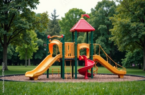 Bright children's playground in the park