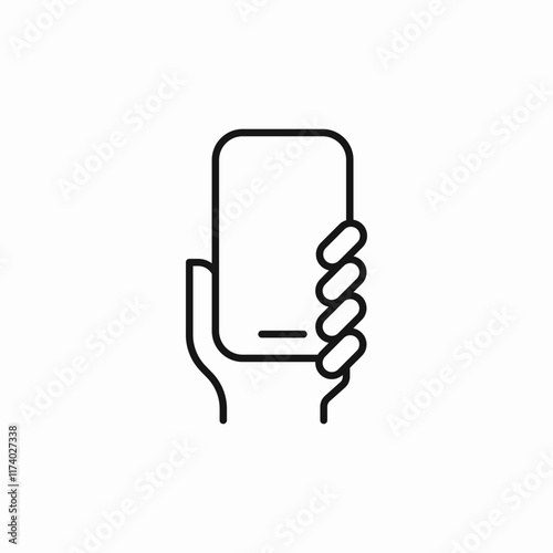 hand hold phone icon sign vector