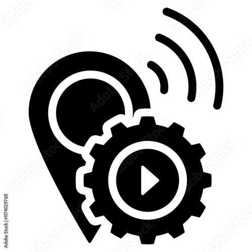Autonomous Navigation Glyph Icon