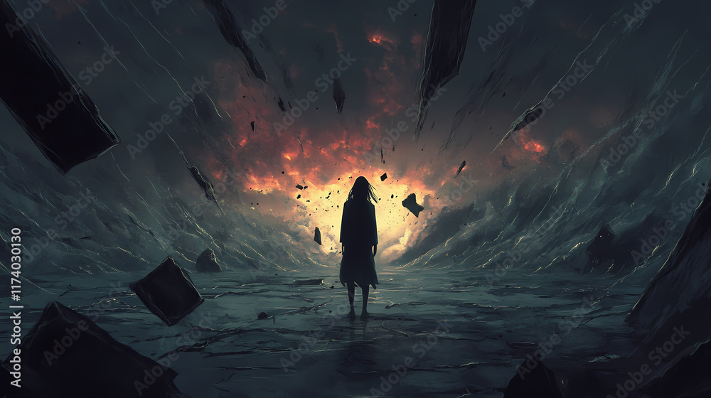 Fototapeta premium Shattered connections: a glimpse into isolation. Glimpse. Illustration