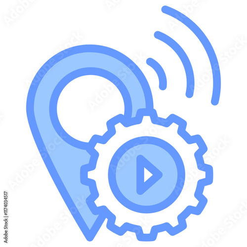 Autonomous Navigation Blue Icon