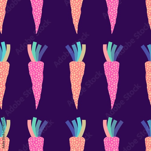 Spring vegetables seamless carrots pattern for wrapping paper and fabrics