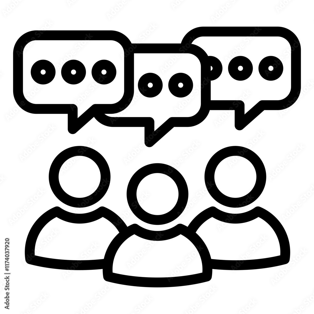 Discussion Forum Icon Lineal Style Discussion Forum Icon Lineal Style